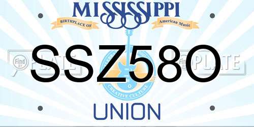 SSZ58O Mississippi License Plate