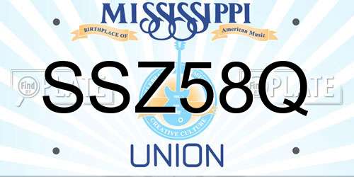SSZ58Q Mississippi License Plate