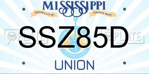 SSZ85D Mississippi License Plate