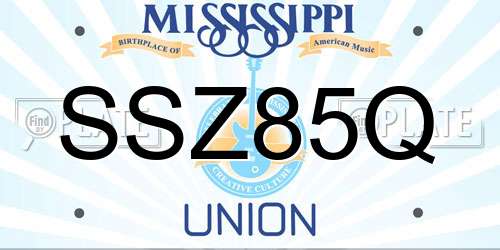 SSZ85Q Mississippi License Plate