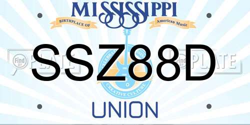SSZ88D Mississippi License Plate