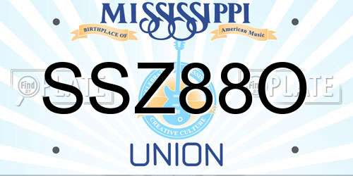 SSZ88O Mississippi License Plate