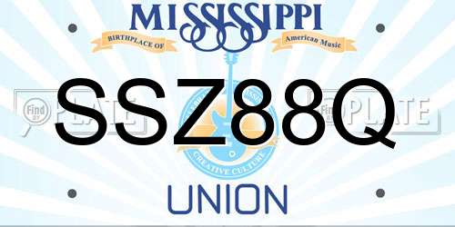 SSZ88Q Mississippi License Plate
