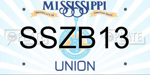 SSZB13 Mississippi License Plate