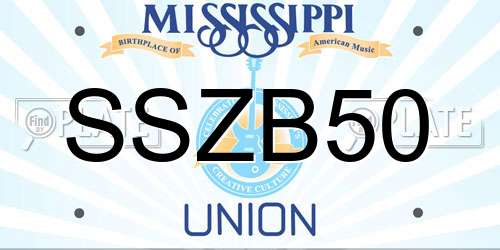 SSZB50 Mississippi License Plate