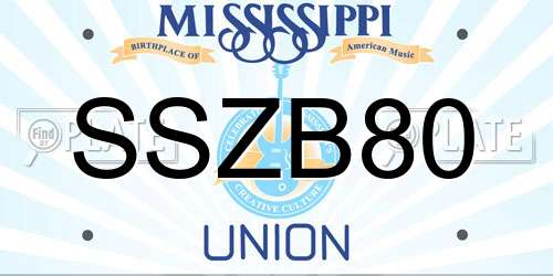 SSZB80 Mississippi License Plate