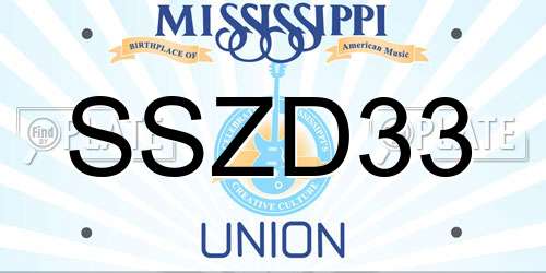 SSZD33 Mississippi License Plate