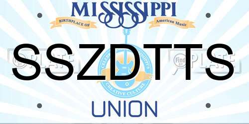SSZDTTS Mississippi License Plate