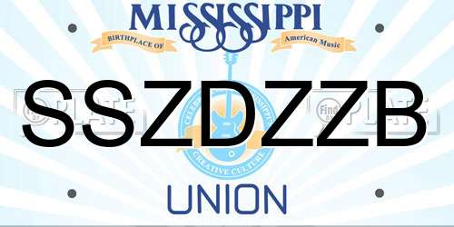 SSZDZZB Mississippi License Plate