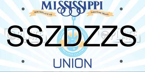 SSZDZZS Mississippi License Plate