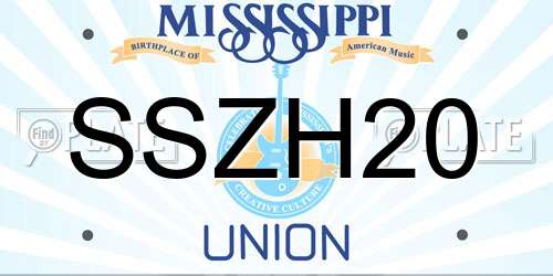 SSZH20 Mississippi License Plate