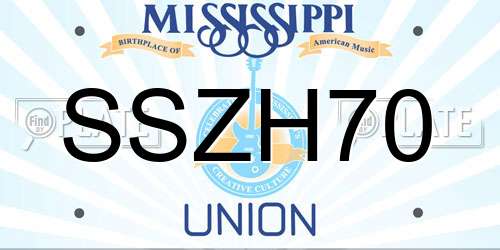 SSZH70 Mississippi License Plate