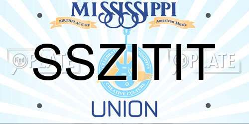 SSZITIT Mississippi License Plate