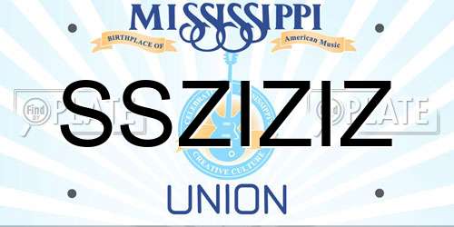 SSZIZIZ Mississippi License Plate