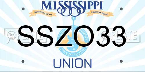 SSZO33 Mississippi License Plate