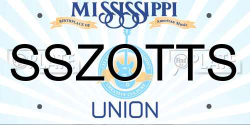SSZOTTS Mississippi License Plate