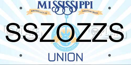 SSZOZZS Mississippi License Plate