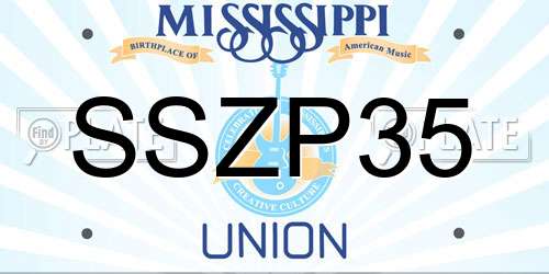 SSZP35 Mississippi License Plate