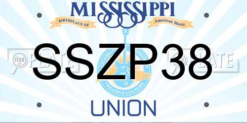 SSZP38 Mississippi License Plate