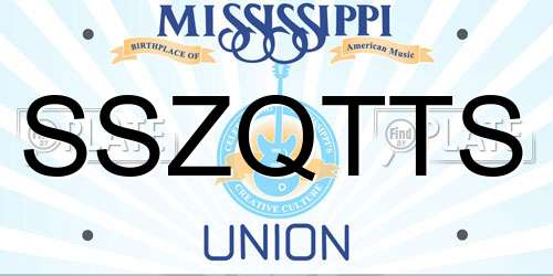 SSZQTTS Mississippi License Plate