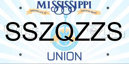 SSZQZZS Mississippi License Plate
