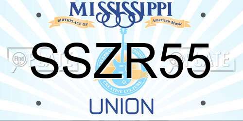 SSZR55 Mississippi License Plate