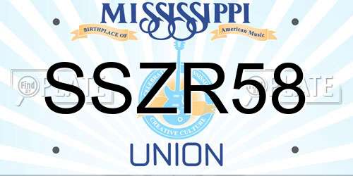 SSZR58 Mississippi License Plate