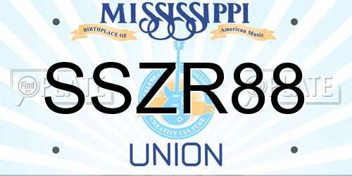 SSZR88 Mississippi License Plate