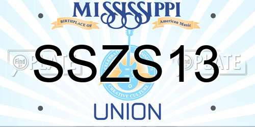 SSZS13 Mississippi License Plate