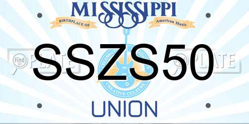 SSZS50 Mississippi License Plate