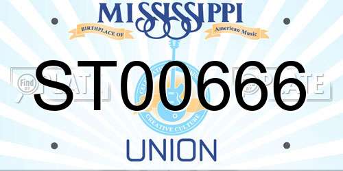 ST00666 Mississippi License Plate