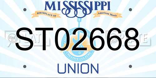 ST02668 Mississippi License Plate