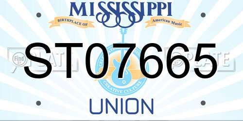 ST07665 Mississippi License Plate