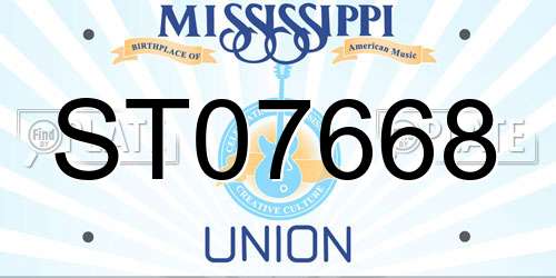 ST07668 Mississippi License Plate
