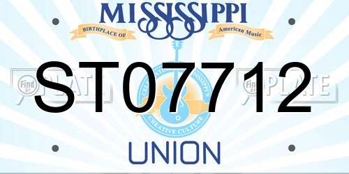 ST07712 Mississippi License Plate