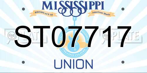 ST07717 Mississippi License Plate