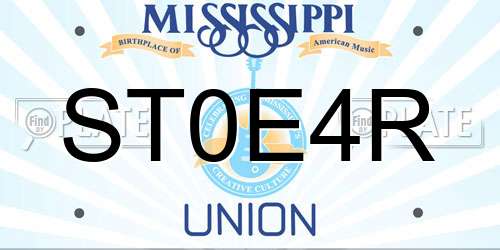 ST0E4R Mississippi License Plate