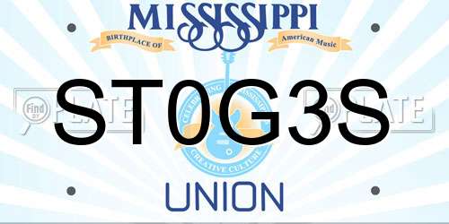 ST0G3S Mississippi License Plate