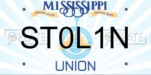 ST0L1N Mississippi License Plate