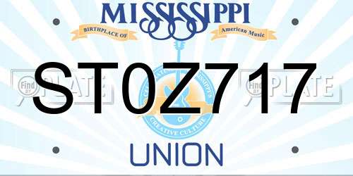 ST0Z717 Mississippi License Plate