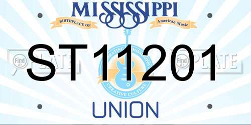ST11201 Mississippi License Plate