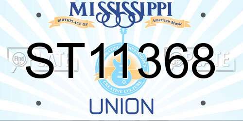 ST11368 Mississippi License Plate