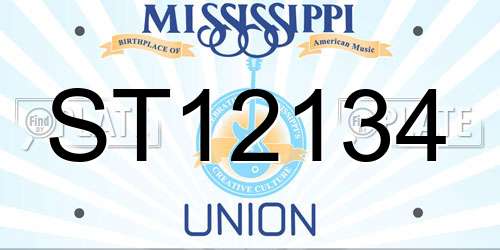 ST12134 Mississippi License Plate