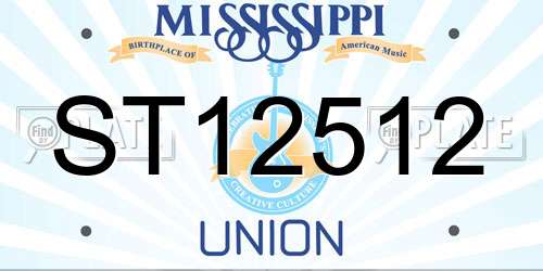 ST12512 Mississippi License Plate