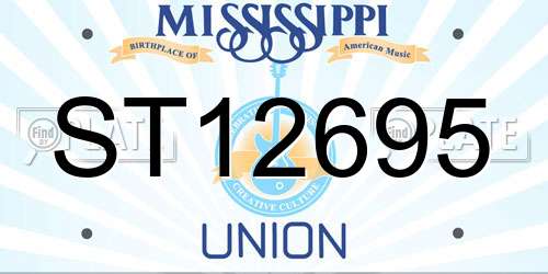 ST12695 Mississippi License Plate