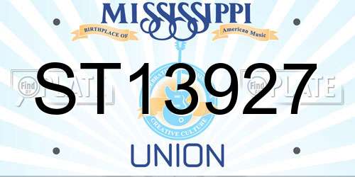 ST13927 Mississippi License Plate