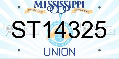 ST14325 Mississippi License Plate