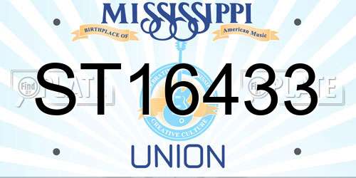 ST16433 Mississippi License Plate