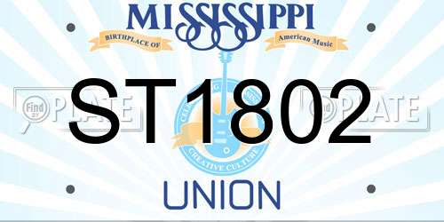 ST1802 Mississippi License Plate