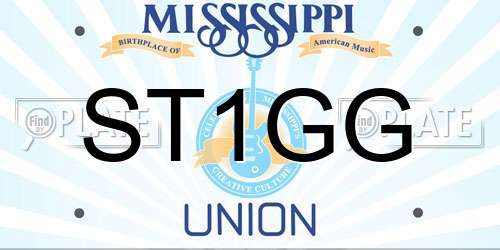 ST1GG Mississippi License Plate
